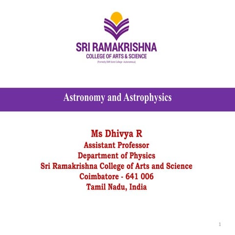 22PH503 - Astronomy and Astrophysics - Unit 1 - Astronomical Instruments