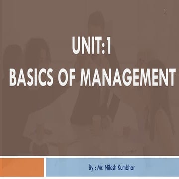 Unit 1- Basics of Management Cha. of Magmt