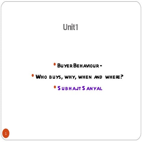 Unit1 consumer behaviour1