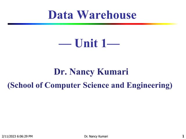 UNIT 1- Data Warehouse.pdf