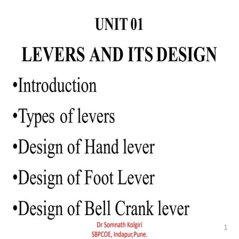 Unit1 designof levers