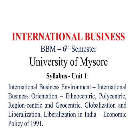Unit 1   international business 6th semester bbm notes pdf