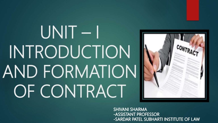 Introduction To Agreement And Contract