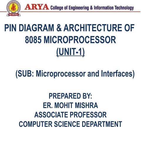 microprocessor and interfaces ppt of pin diagram