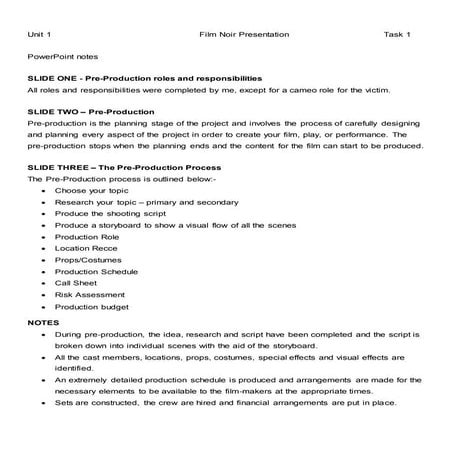 Unit 1 Task 1 PowerPoint Notes | PDF