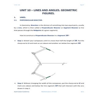1 ESO - UNIT 10 - LINES AND ANGLES....