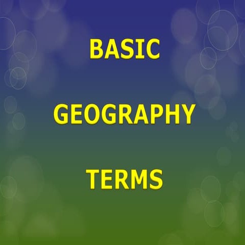 Basic geography terms