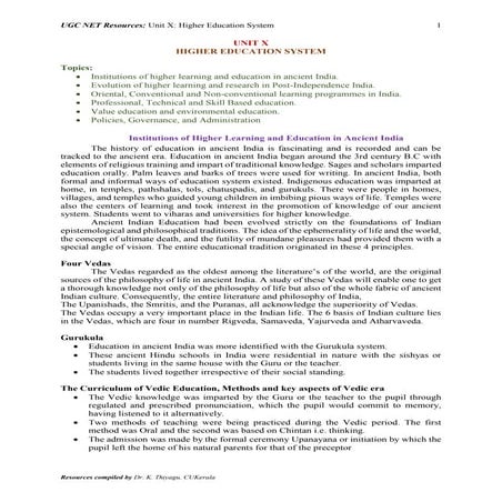 Unit 10 - Higher Education System UGC NET Paper I.pdf