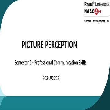Picture Perception - a constructive narrative