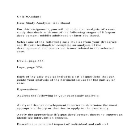 Unit10Assign1Case Study Analysis AdulthoodFor this assignme.docx