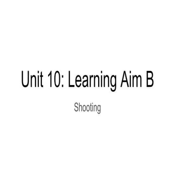 Unit 10: Learning Aim B