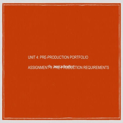 Unit 10 pre production