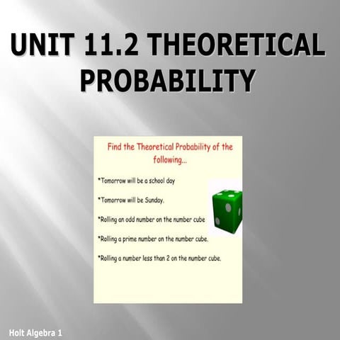 Unit 11.2 theoretical probability