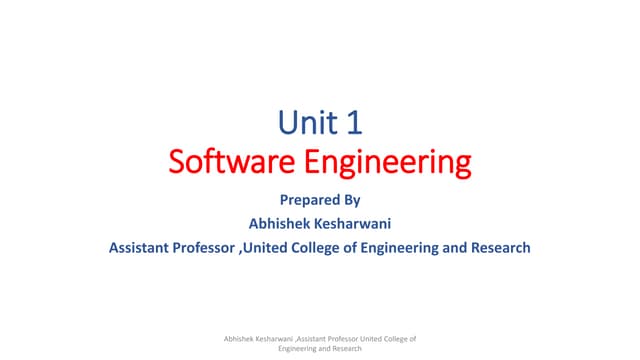 Software Engineering unit 1 Notes AKTU ppt
