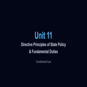 Unit-11: Fundamental Rights and Directive Principle