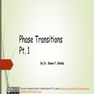 Chem 2 - Phase Transitions I 
