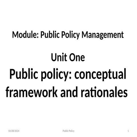 Public Policy Management conceptual framework