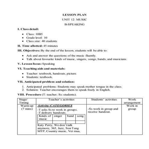 Giáo án tiếng anh 10 unit 12 speaking