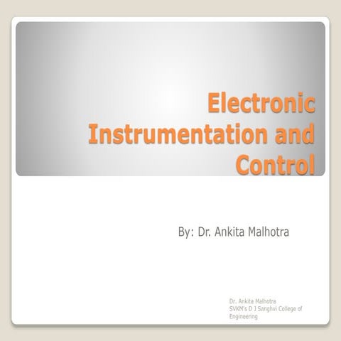 Electronic Instrumentation and control systems