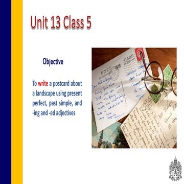 Unit 13 class 5 writing