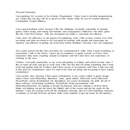 personal statement
