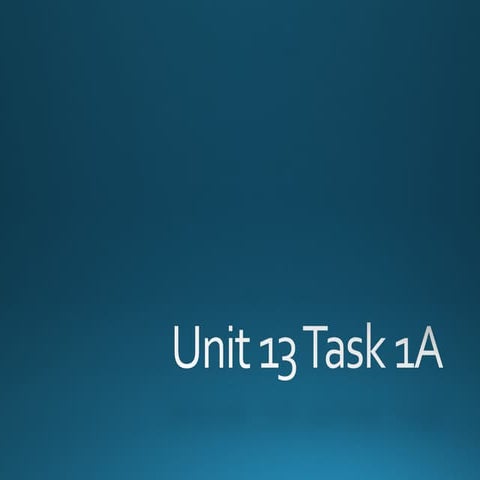 Unit 13 task 1a