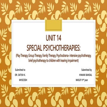 SPECIAL PSYCHOTHERAPIES MASLP