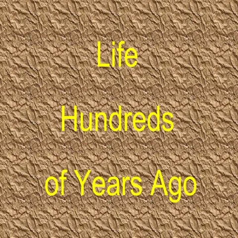 Life Hundreds Of Years Ago