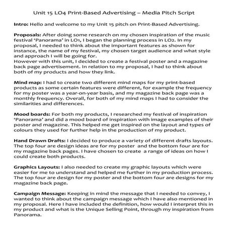 Unit 15 - LO4 Pitch Script