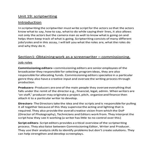 Scriptwriting assignment | DOCX