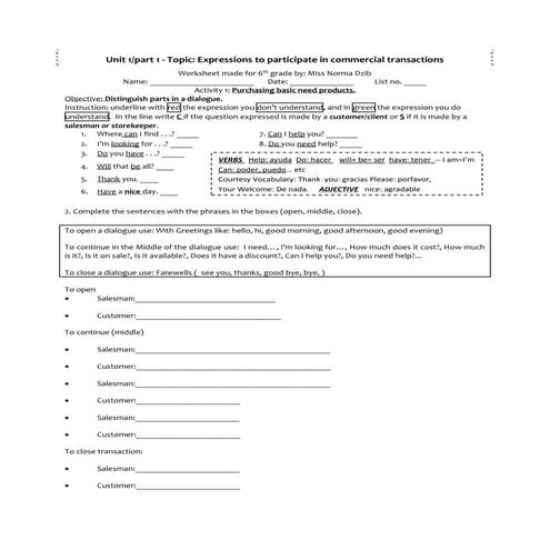 Expressions to participate in commercial transactions.