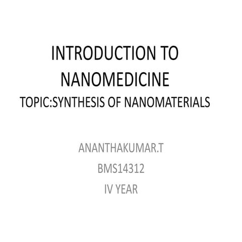Synthesis of Nanomaterials