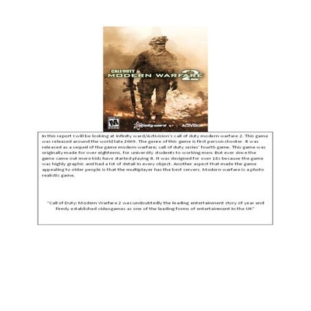 Unit 1 assignment 2 game release | DOCX