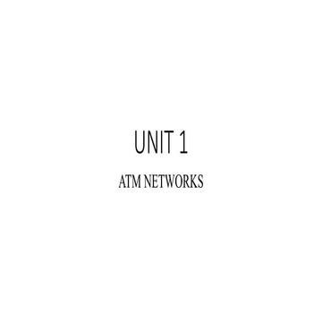 Unit 1 atm networks