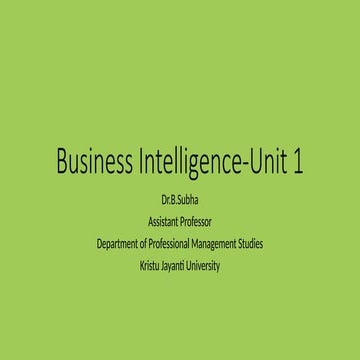 Introduction to Business Intelligence and Its Role in Decision Making ...