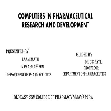 unit 1 cadd COMPUTERS IN PHARMACEUTICAL RESEARCH AND DEVELOPMENT