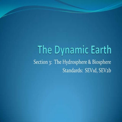 Unit 1 ch3 s3  the hydrosphere & biosphere