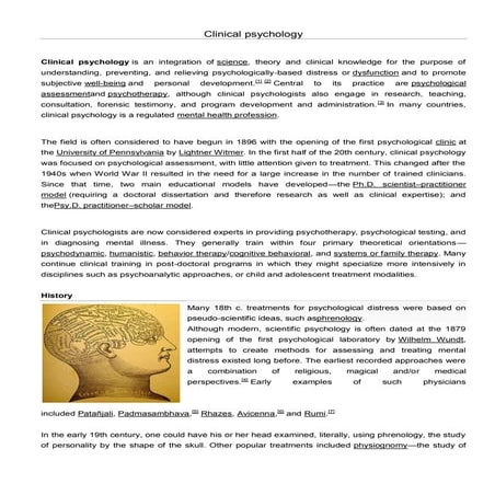 Unit 1, Clinical Psychology | PDF