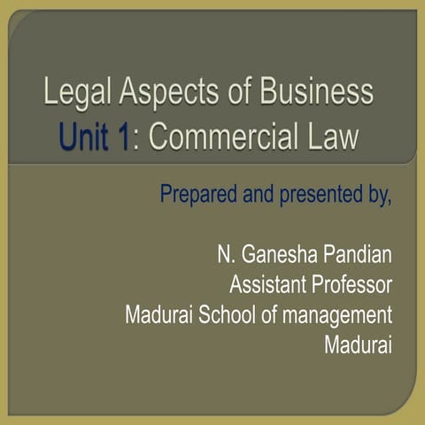 Unit 1 commercial law