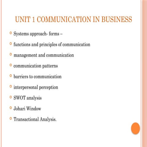 Comprehensive Business Communication: Systems Approach, SWOT, Johari ...