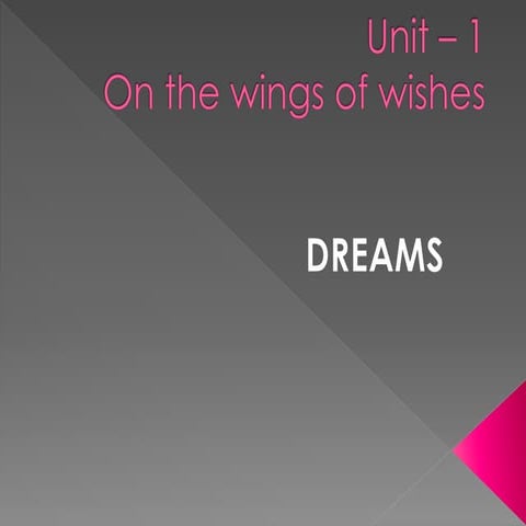 Unit – 1 dreams