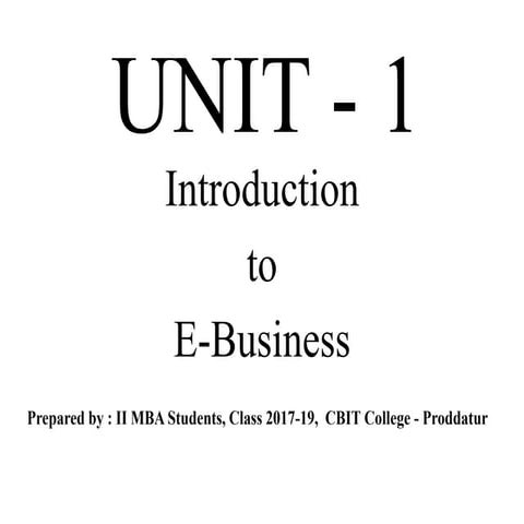 E - Business Introduction