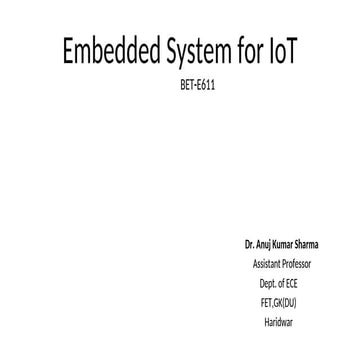 Comprehensive Overview of Embedded Systems and IoT Integration for ...