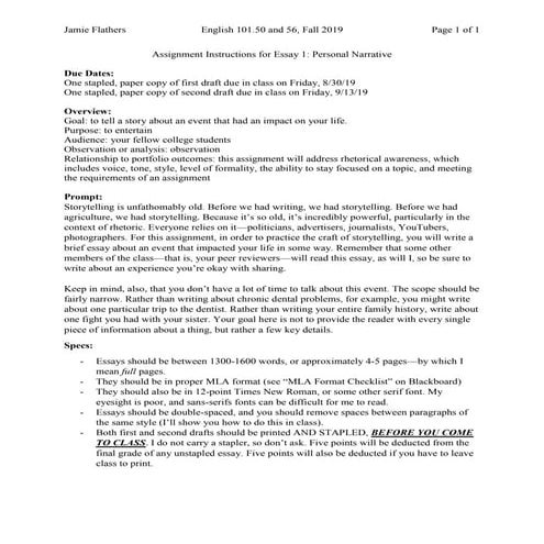 Unit3 essay instructions | PDF