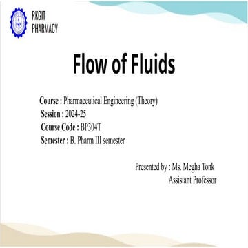 Unit 1 Flow of fluids (Pharm. Eng.).pptx