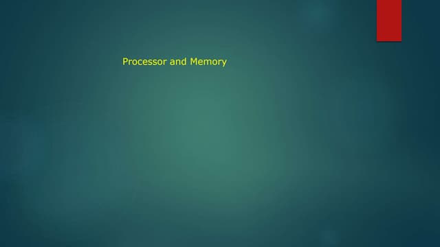 Unit 1 four part pocessor and memory