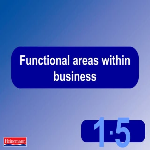 Unit 1 functional areas of business organisation