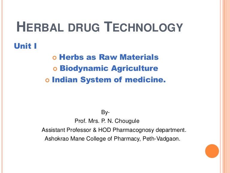 Herbal Drug Technology
