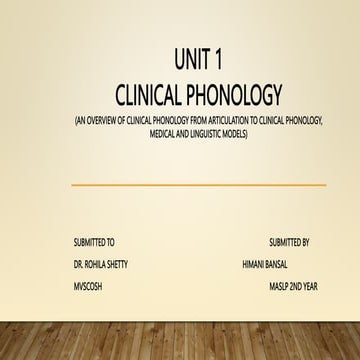 CLINICAL PHONOLOGY MASLP