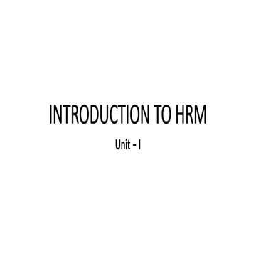 Introduction of Human Resources management